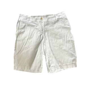 Tommy Bahama Bermuda Shorts Women's 14 White Cotton Stretch Beach Golf